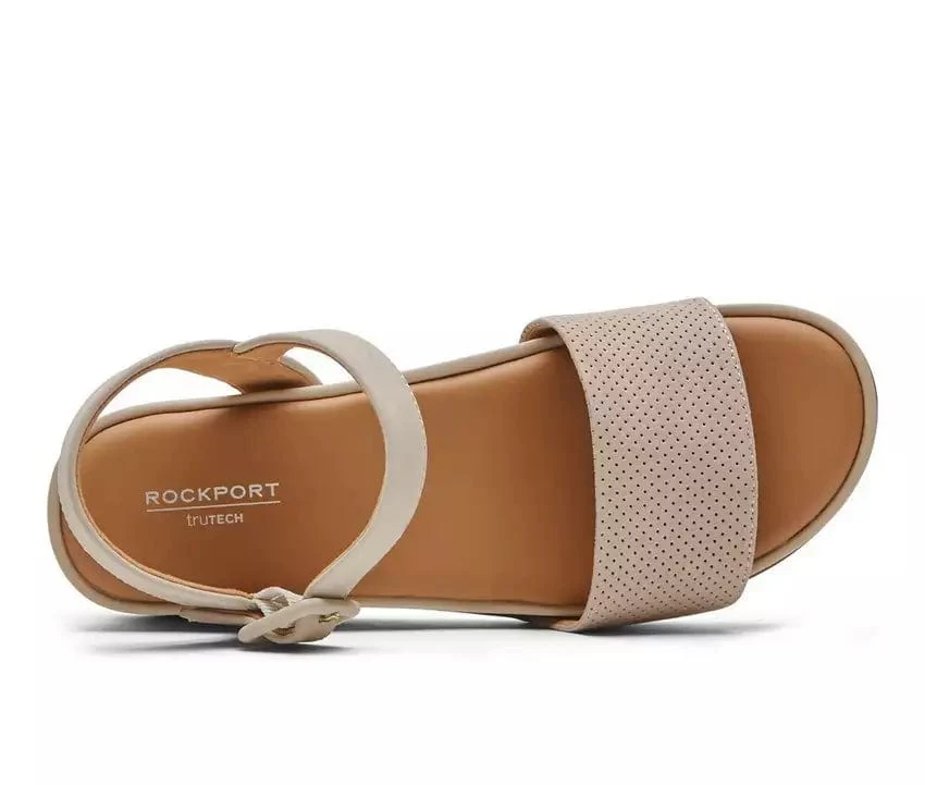 Rockport Women's Delanie 2 Platform Wedge Sandals- Beige - Image 4