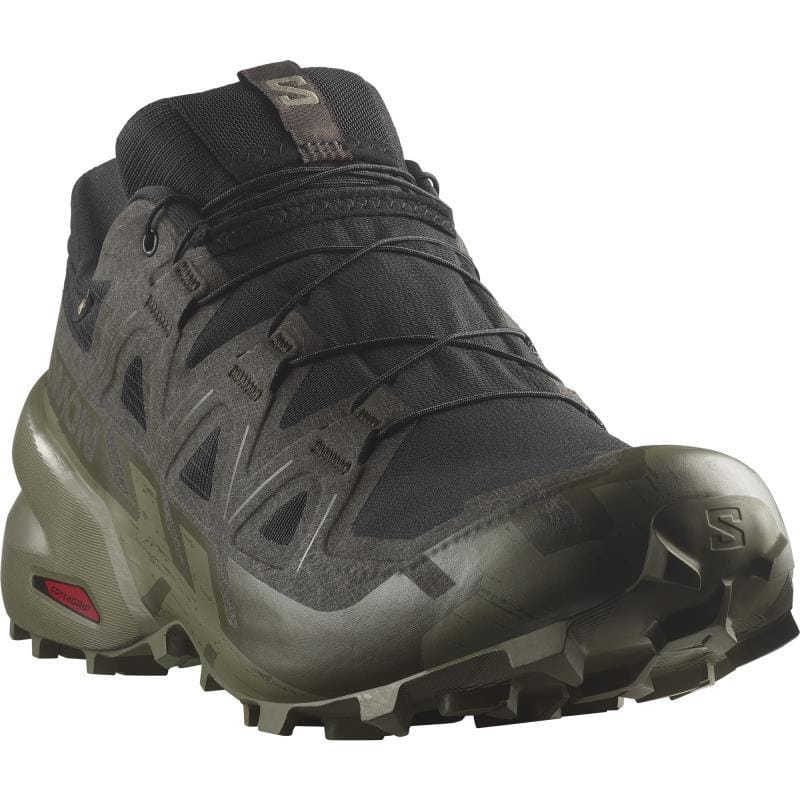 Salomon Men's Speedcross 6 Gore-Tex® Trail Runners- Black/ Lichen Green - Image 2