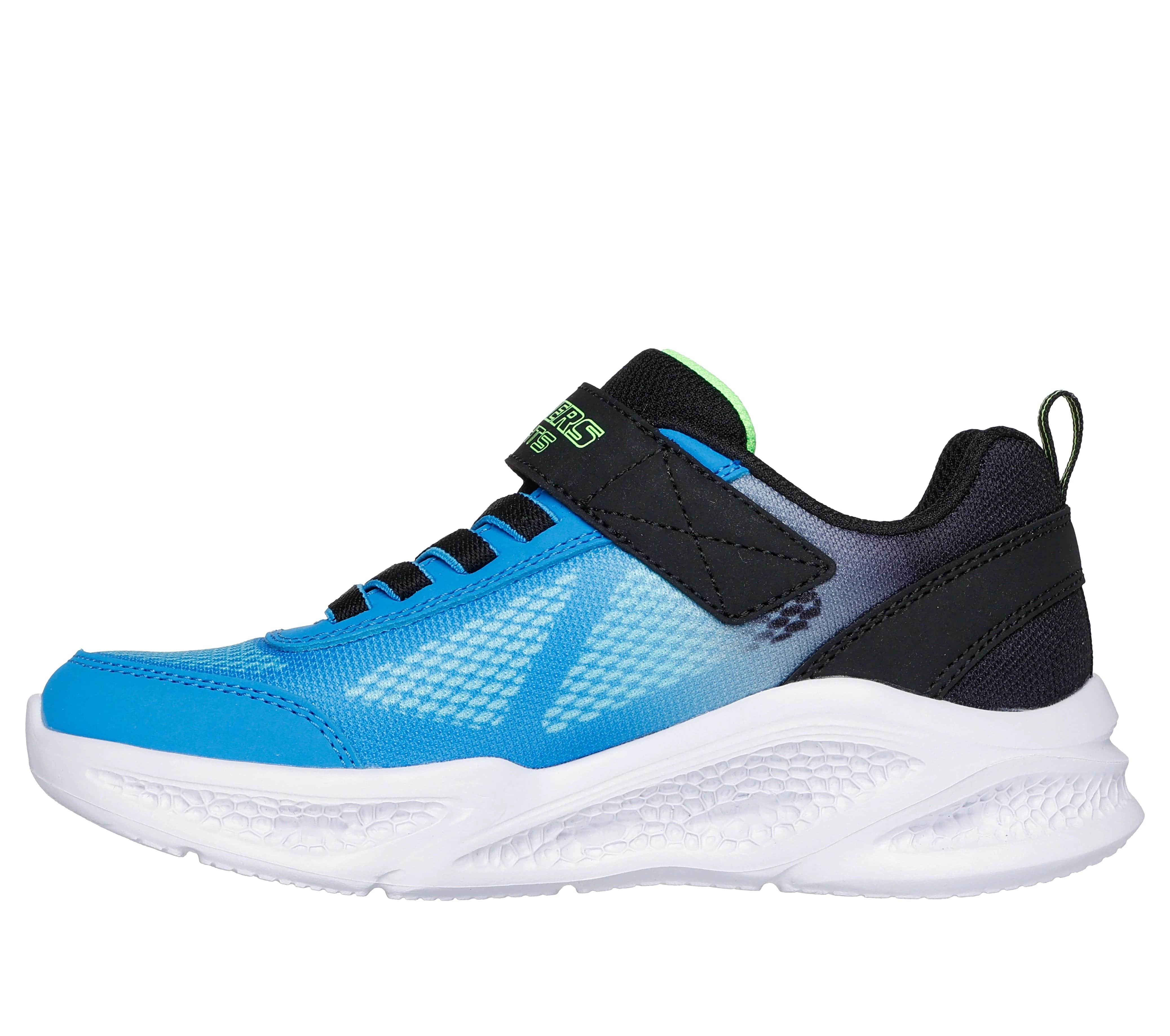 Skechers Kid's Meteor Lights Sneakers- Black/ Blue - Image 2