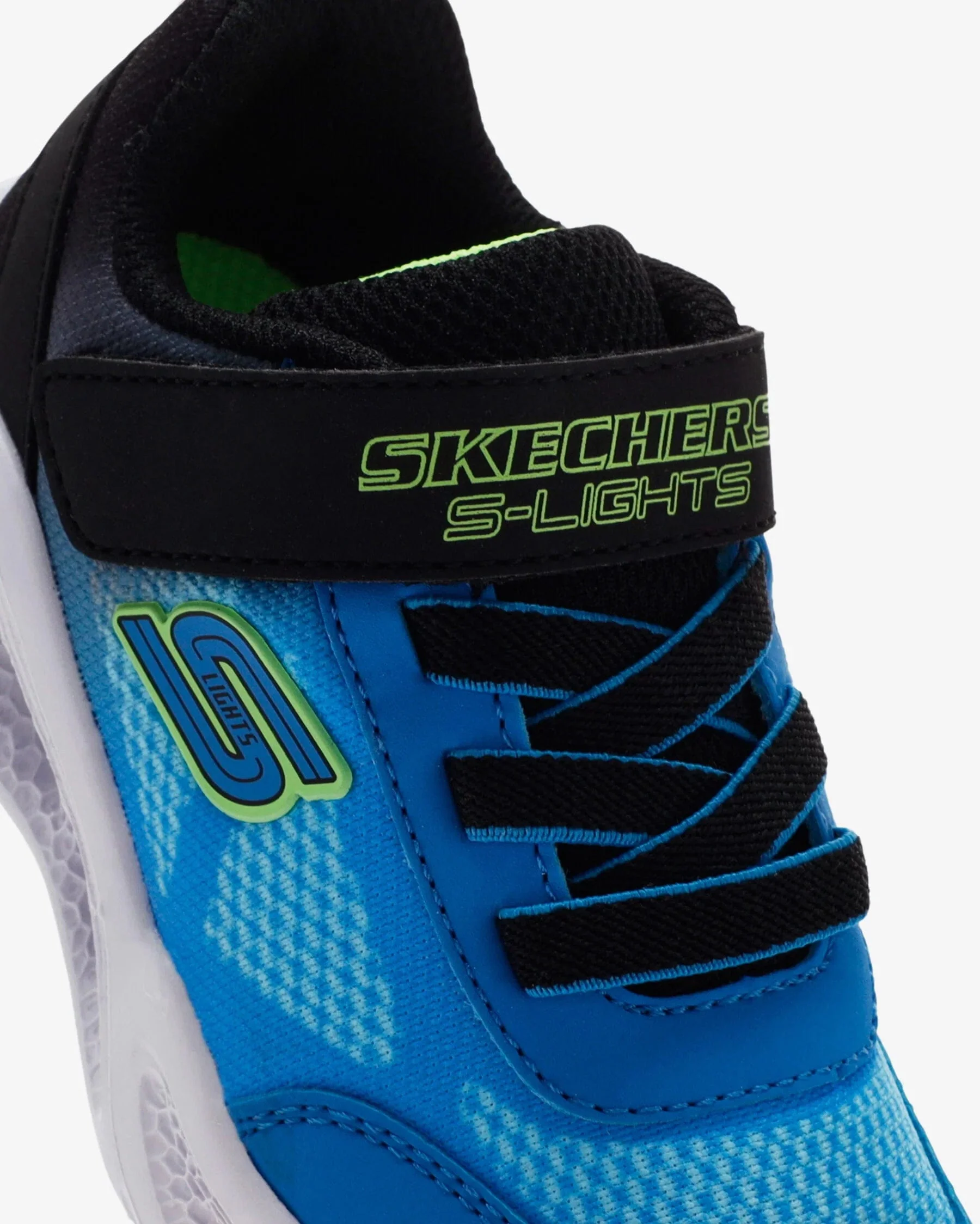 Skechers Kid's Meteor Lights Sneakers- Black/ Blue - Image 3
