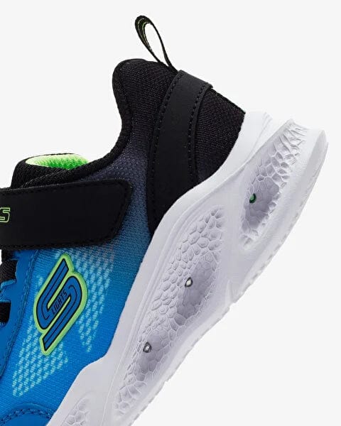 Skechers Kid's Meteor Lights Sneakers- Black/ Blue - Image 4