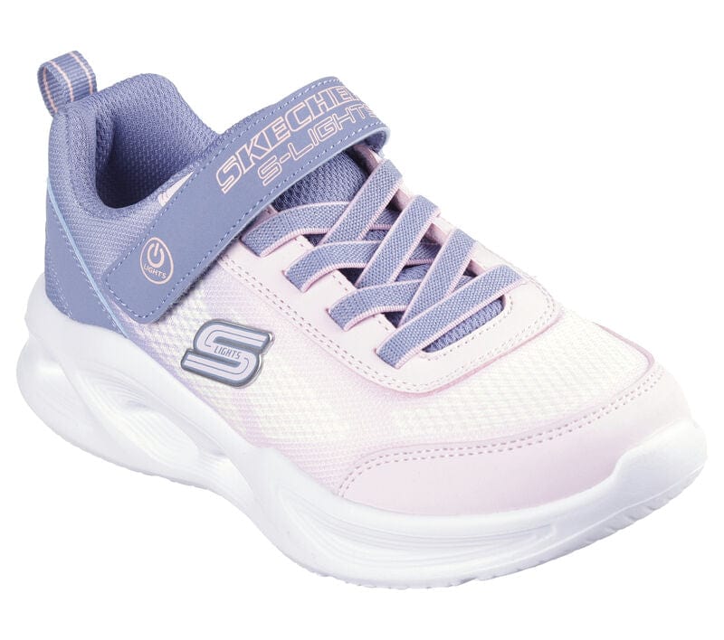 Skechers Kid's Sola Glow Sneakers- Grey/ Light Pink - Image 2
