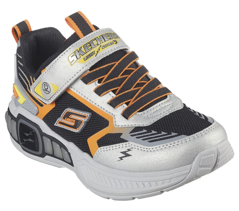Skechers Kid's Light Storm 3.0 Sneakers- Silver/ Black - Image 2