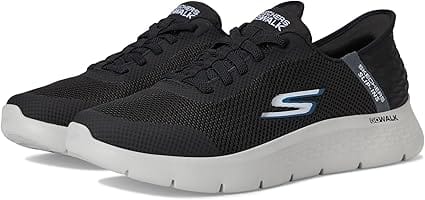 Skechers Men's Go Walk Flex Sneakers- Black/ Grey - Image 3