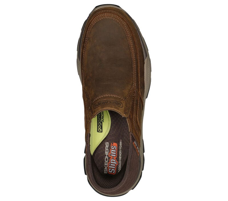 Skechers Men's Respected Elgin Slip Ons- Dark Brown - Image 3