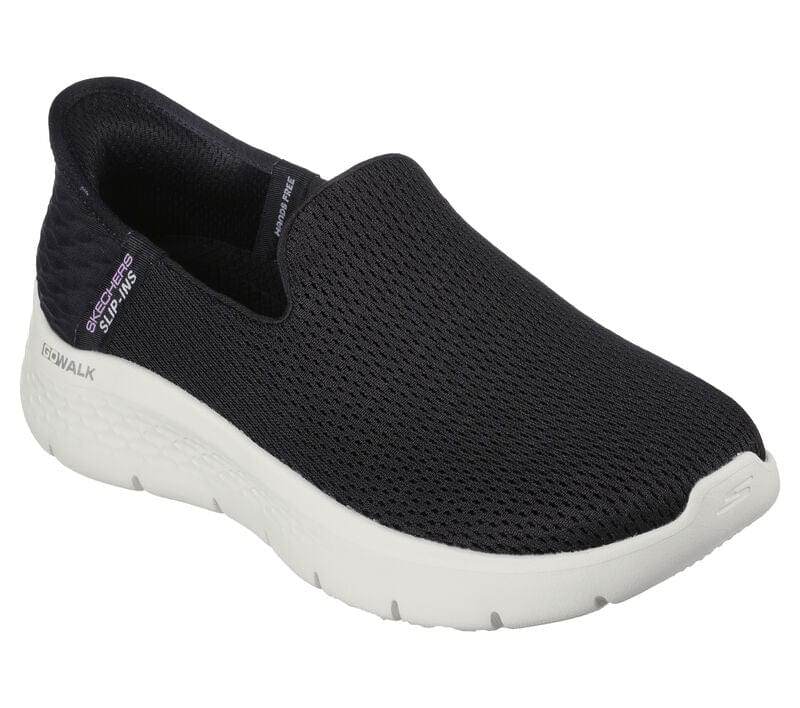 Skechers Women's Go Walk Flex Slip Ons- Black/ White - Image 2