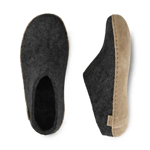 Glerups Open Heel Slippers- Charcoal - Image 4