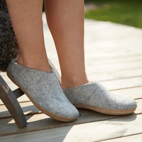 Glerups Open Heel Slippers- Grey - Image 6