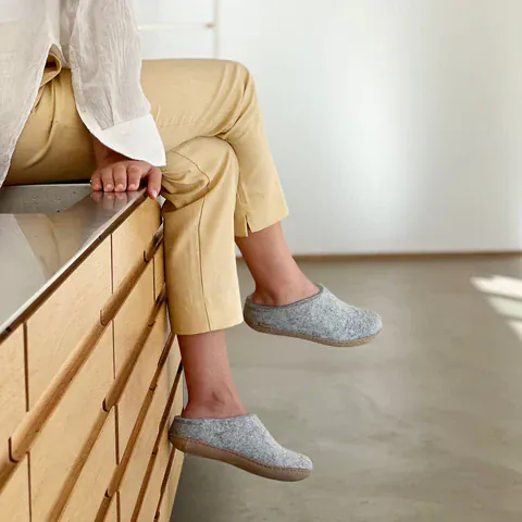 Glerups Open Heel Slippers- Grey - Image 7