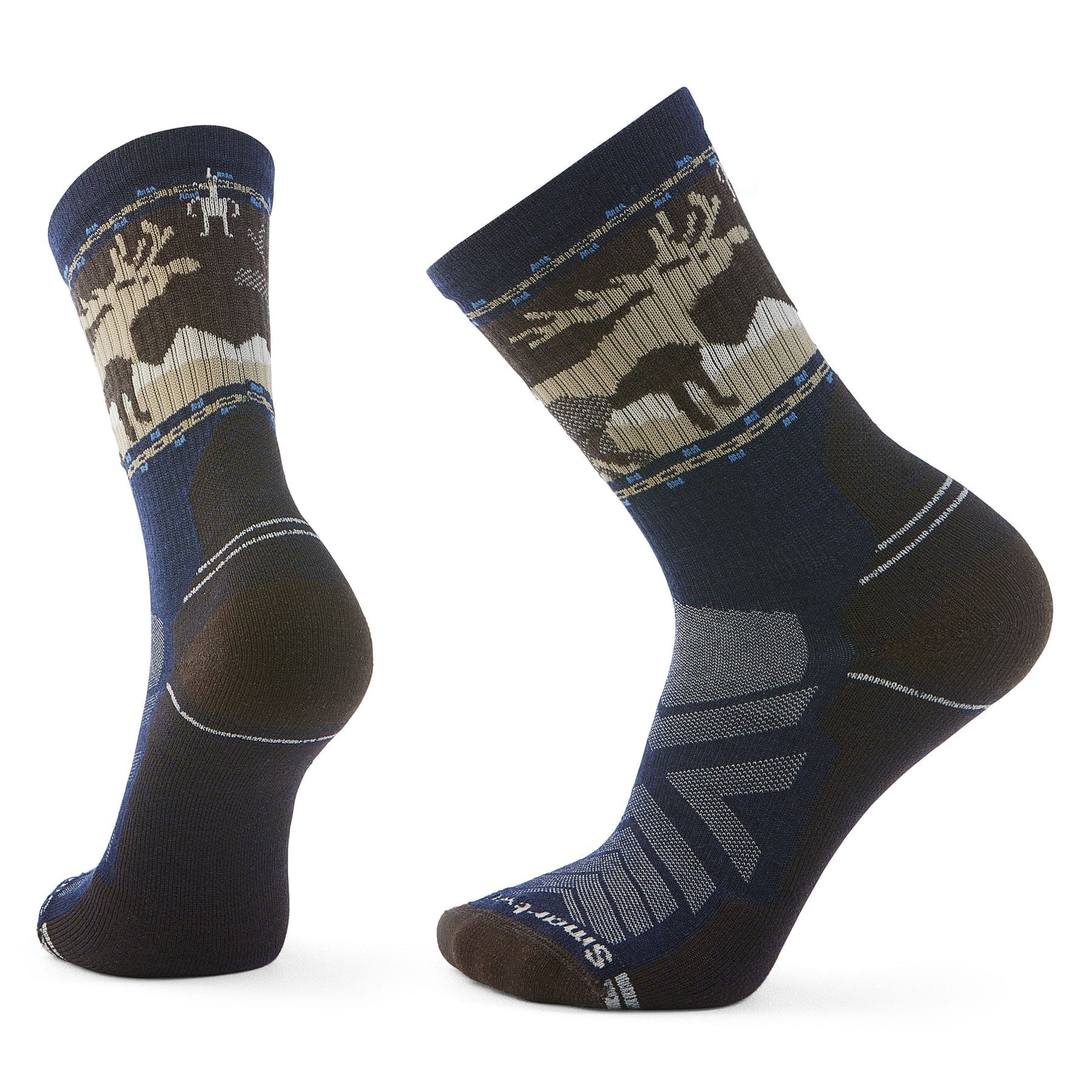 Smartwool Unisex Socks Hike Light Cushion Mountain Moose Crew- Deep Navy