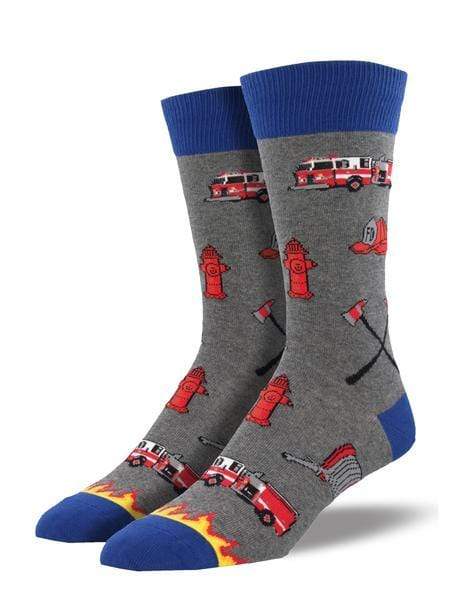 SockSmith Men's Graphic Cotton Crew Socks- Firefighter