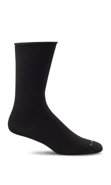 SockWell Women's Plantar Ease Crew Plantar Relief Socks-  Black