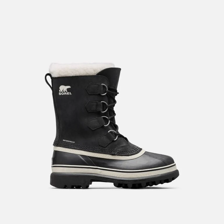 Sorel Women's Caribou Waterproof Lace Boots- Black Stone