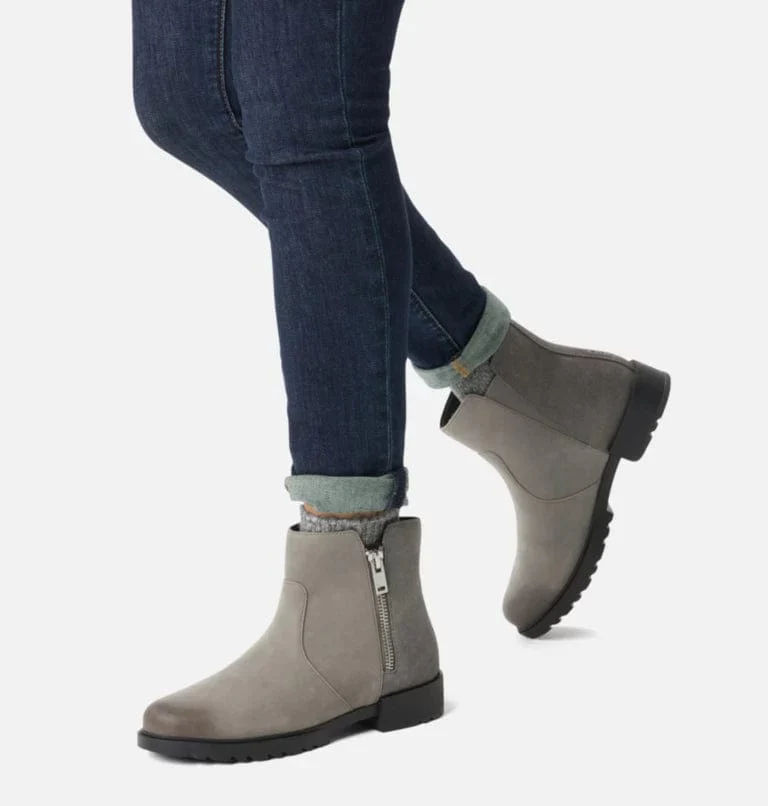 Sorel Women's Emelie ll Zip Waterproof Boot - Quarry/ Black - Image 7