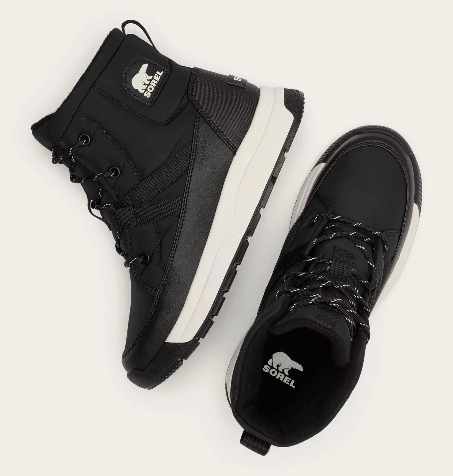 Sorel Women's Whitney III Mid Waterproof Boots- Black/ Sea Salt - Image 4