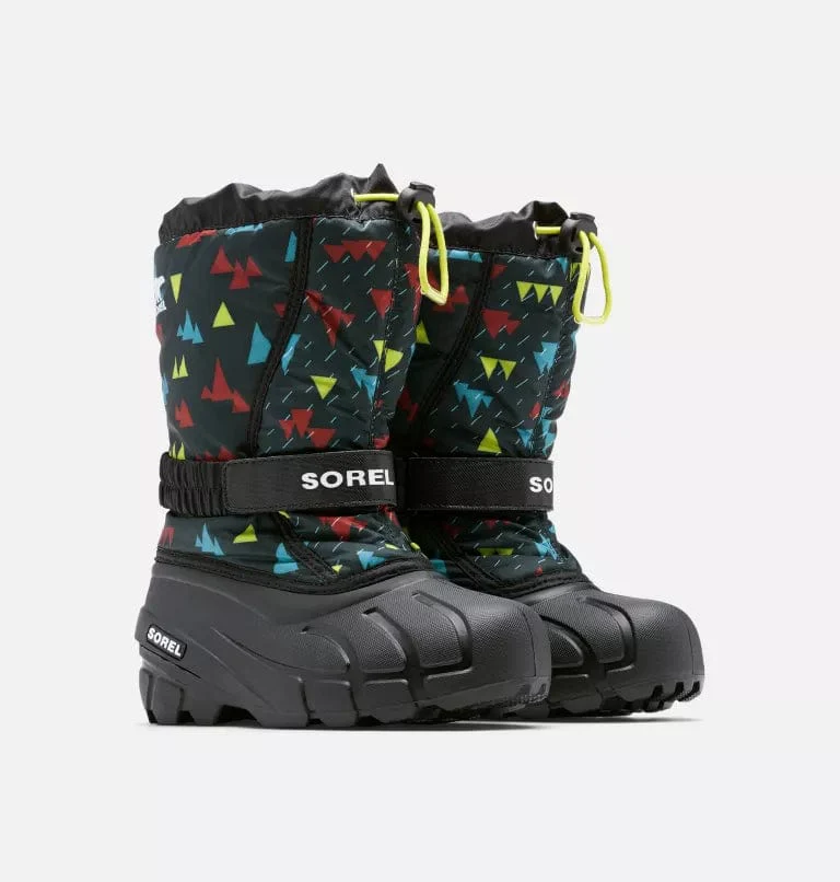 Sorel Kids Flurry Print Winter Boots- Black - Image 7