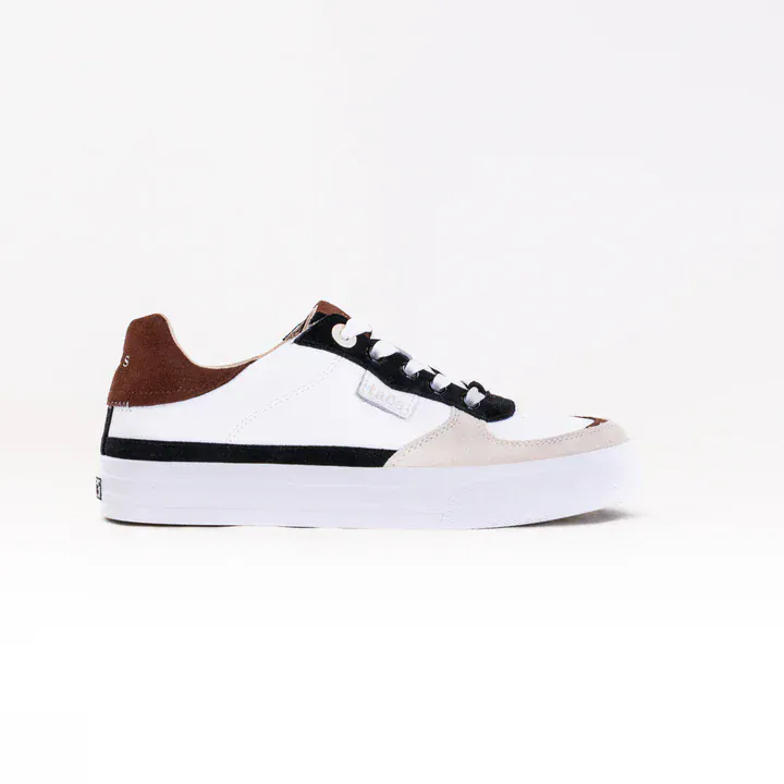 Taos Women's Pop Soul Leather Sneakers- Black & Brown Multi