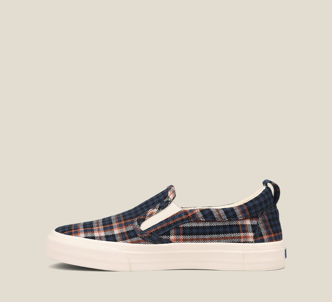 Taos Women's Rubber Soul Canvas Slip Ons- Blue Plaid - Image 3