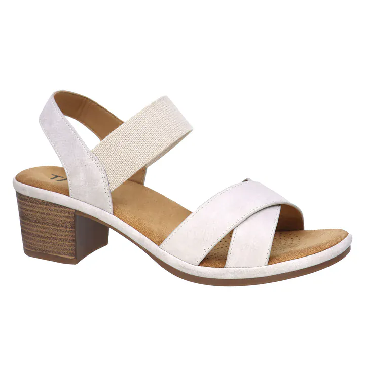 Taxi Women's Monica 01 Heeled Sandals- Light Grey