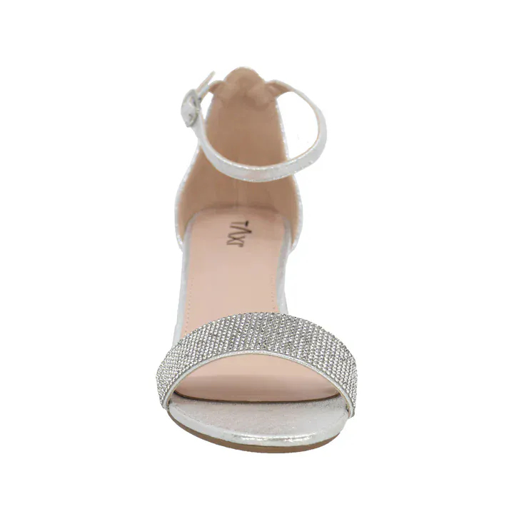 Taxi Women's Macy 02 Block Heels- Silver Shiny - Image 2