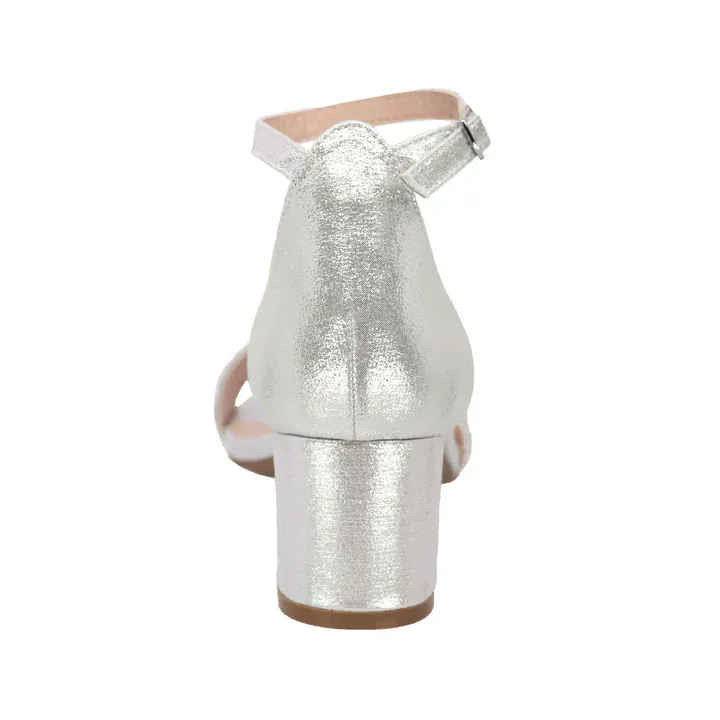 Taxi Women's Macy 02 Block Heels- Silver Shiny - Image 5