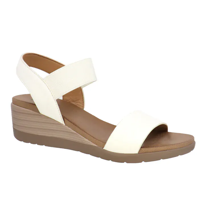 Taxi Women's Debbie 01 Wedge Sandals- White