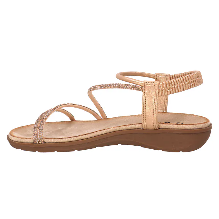 Taxi Women's Paige-01 Strappy Sandals- Rose Gold - Image 2