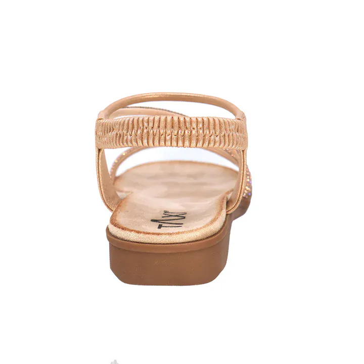 Taxi Women's Paige-01 Strappy Sandals- Rose Gold - Image 4