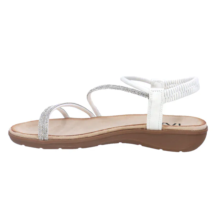Taxi Women's Paige-01 Strappy Sandals- White - Image 2