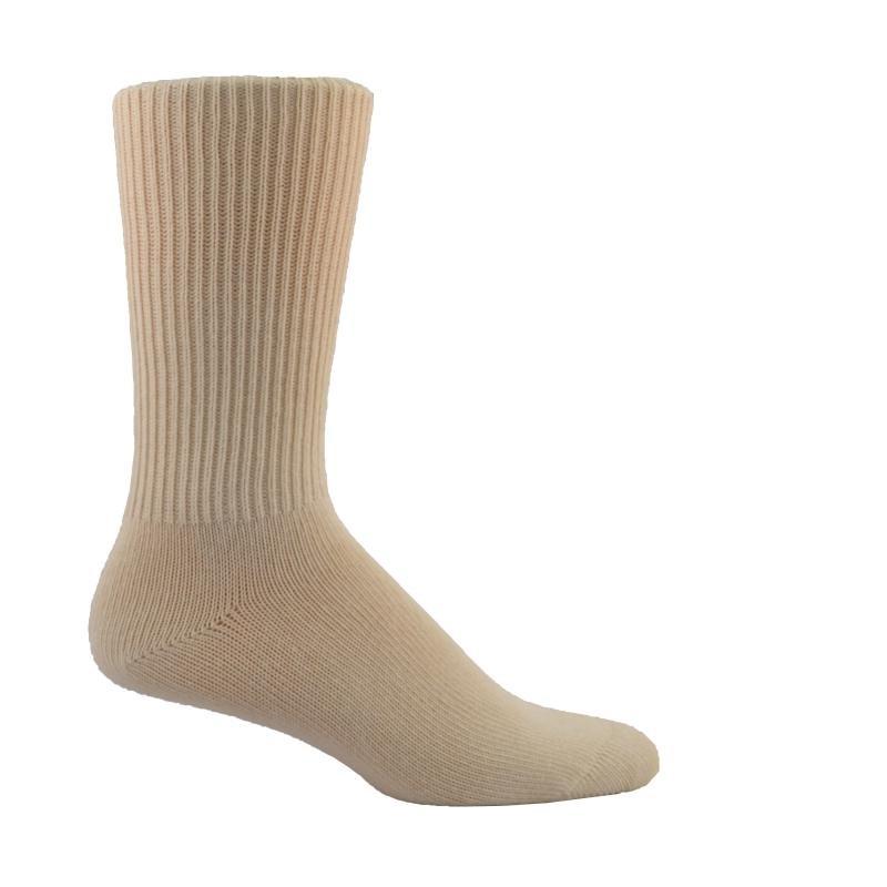 Thorlos by Simcan Unisex Comfort Diabetic Mid-Calf Socks- Khaki