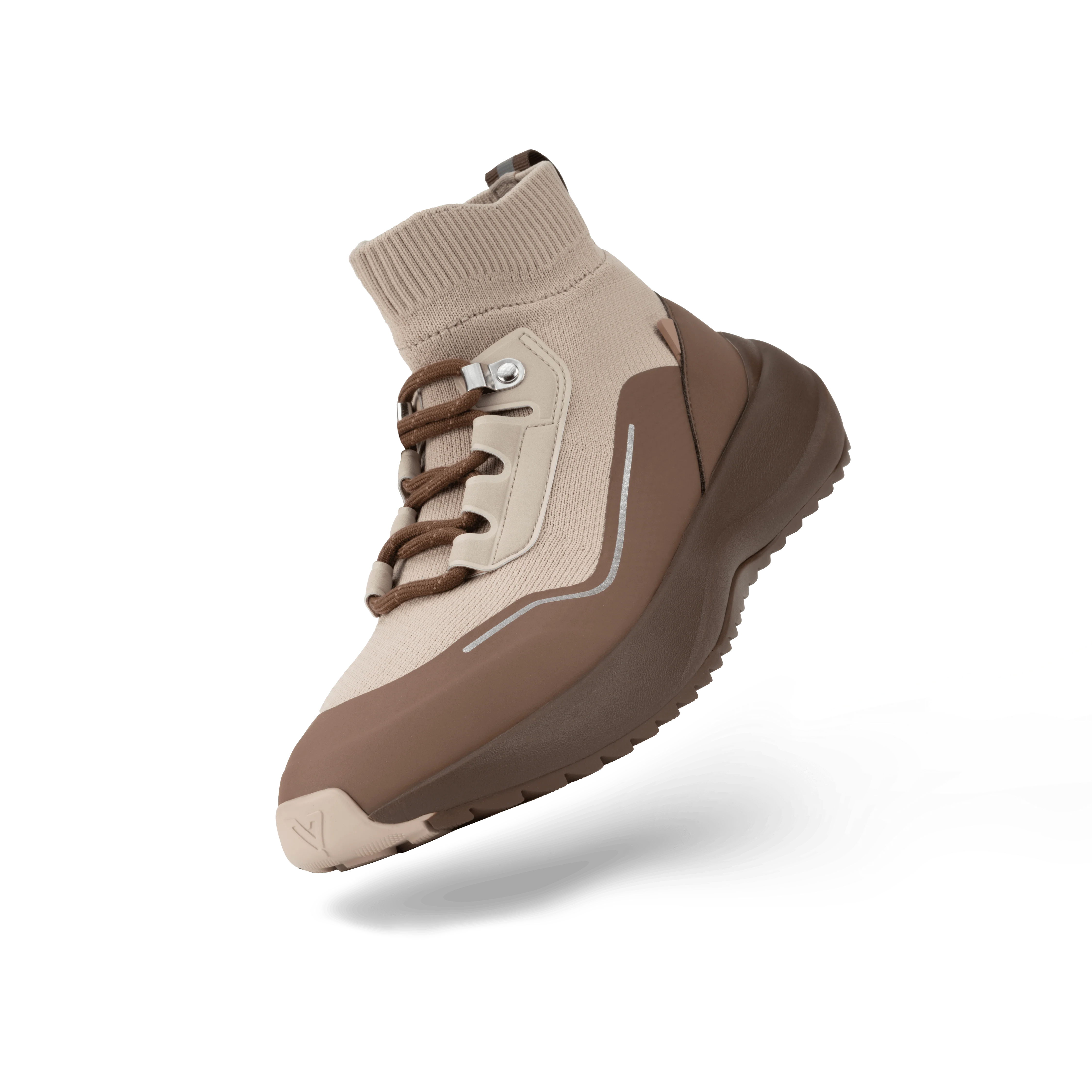 Vessi Men's Stormburst High Top Sneakers- Sandwash/ Dark Teak - Image 2