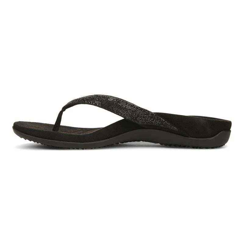Vionic Women's Dillon Shine Flip Flops- Black - Image 3