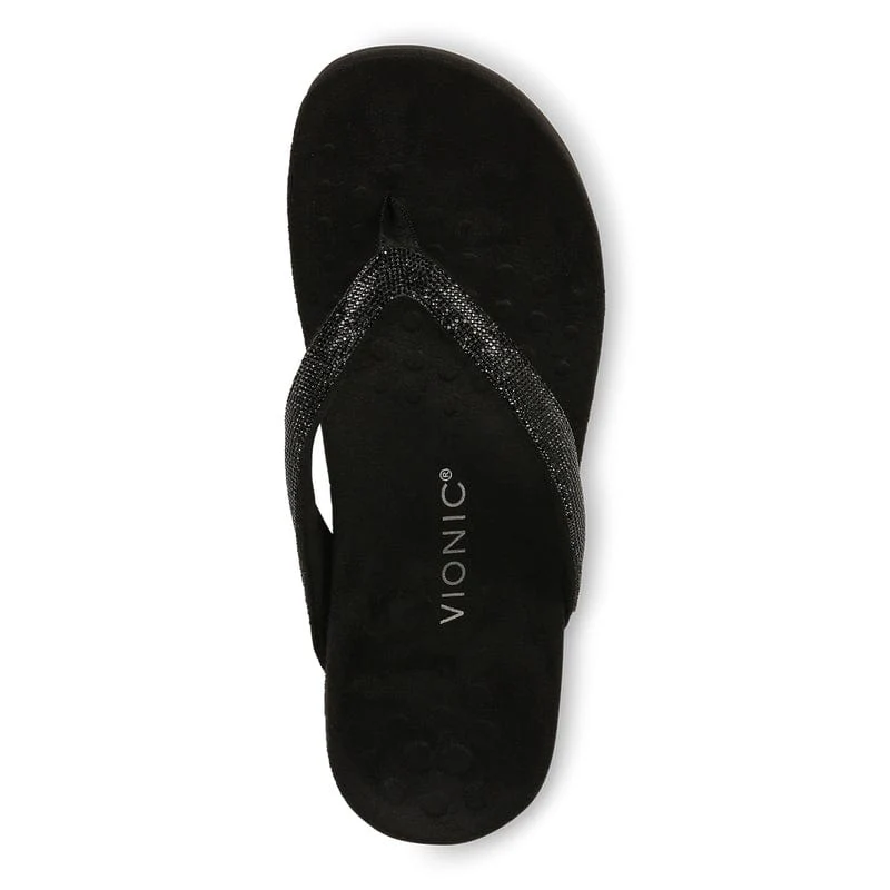 Vionic Women's Dillon Shine Flip Flops- Black - Image 4