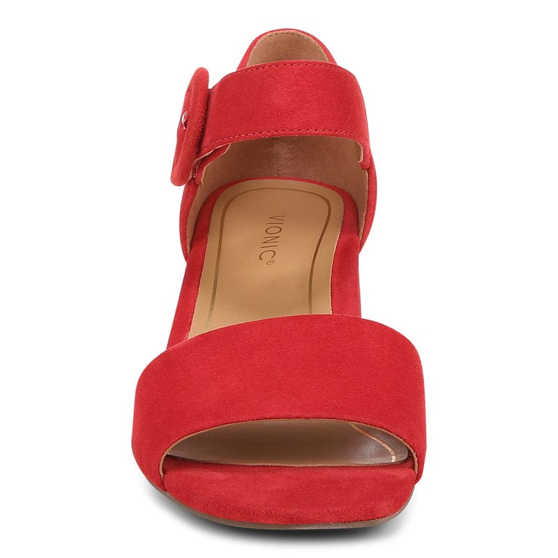 Vionic Women's Chardonnay Heeled Sandals- Red - Image 3