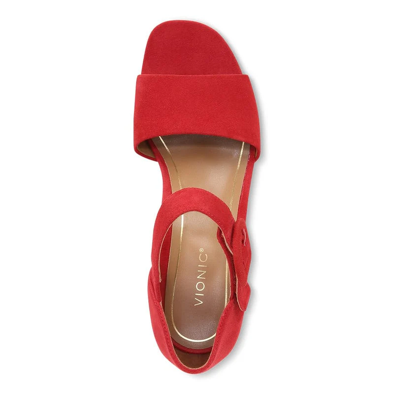 Vionic Women's Chardonnay Heeled Sandals- Red - Image 4