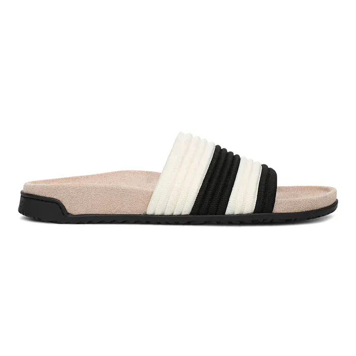 Vionic Women's Evie Knit Slide Sandals- Black/ Ivory - Image 2