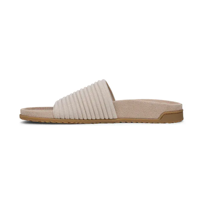 Vionic Women's Evie Knit Slide Sandals- Cream - Image 3