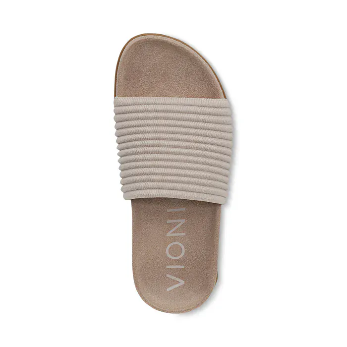 Vionic Women's Evie Knit Slide Sandals- Cream - Image 4
