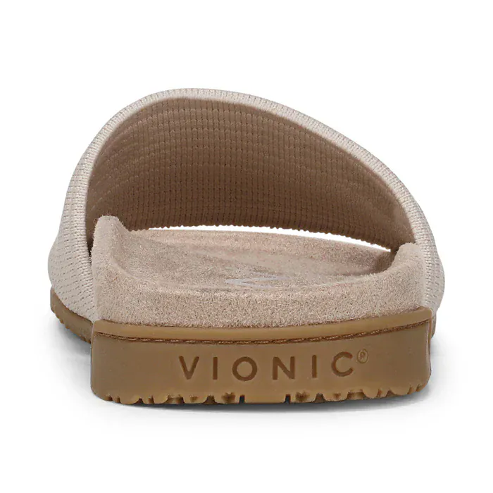 Vionic Women's Evie Knit Slide Sandals- Cream - Image 6