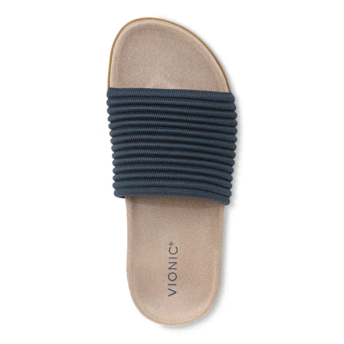 Vionic Women's Evie Knit Slide Sandals- Dark Denim - Image 4