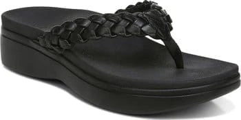 Vionic Women's Kenji Platform Flip Flops- Black