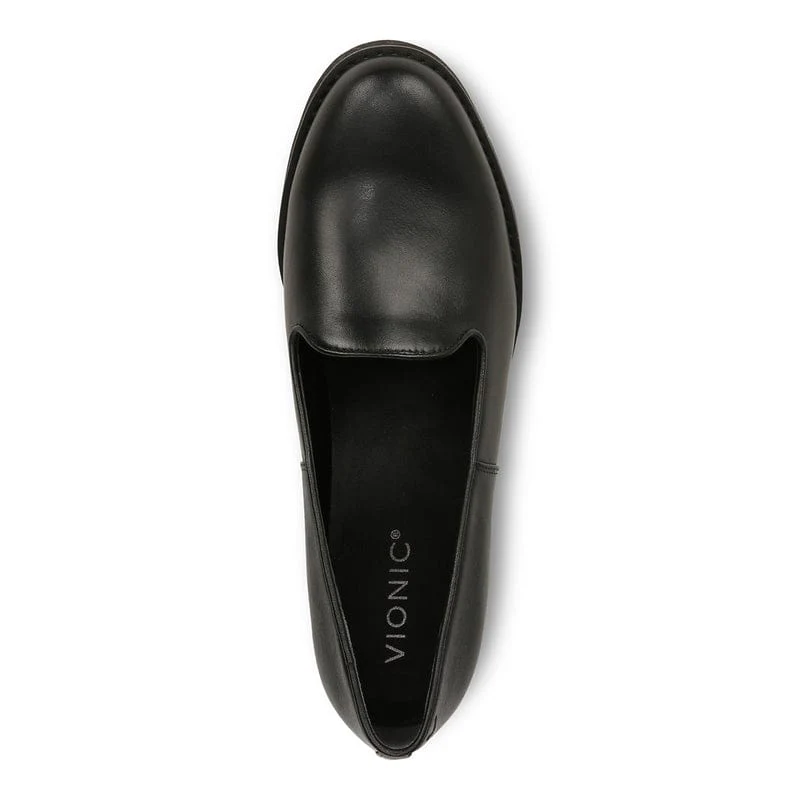 Vionic Women's Willa Wedge Loafers- Black Leather - Image 3