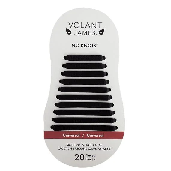 Volant James No Knots Silicone Laces (Adult) -Black
