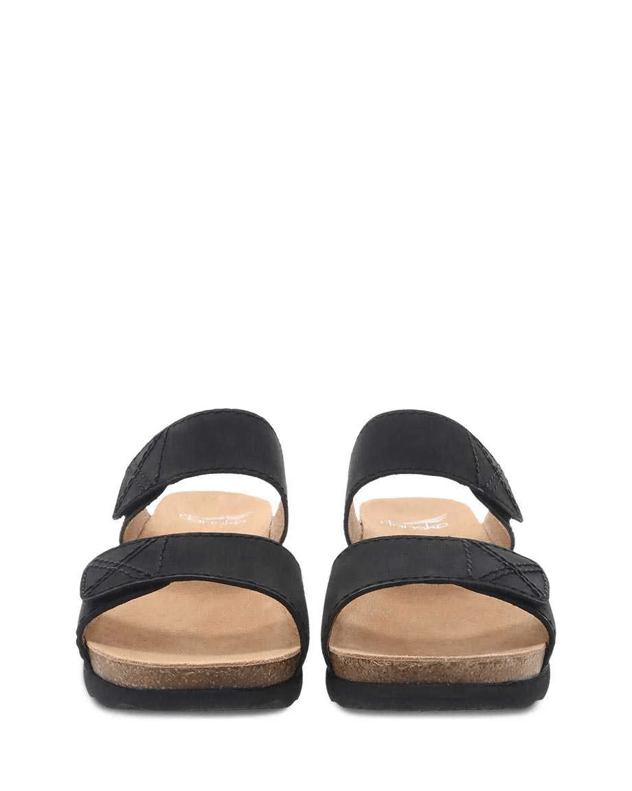 Dansko Women's Maddy Wedge Sandals- Black Milled Nubuck - Image 4