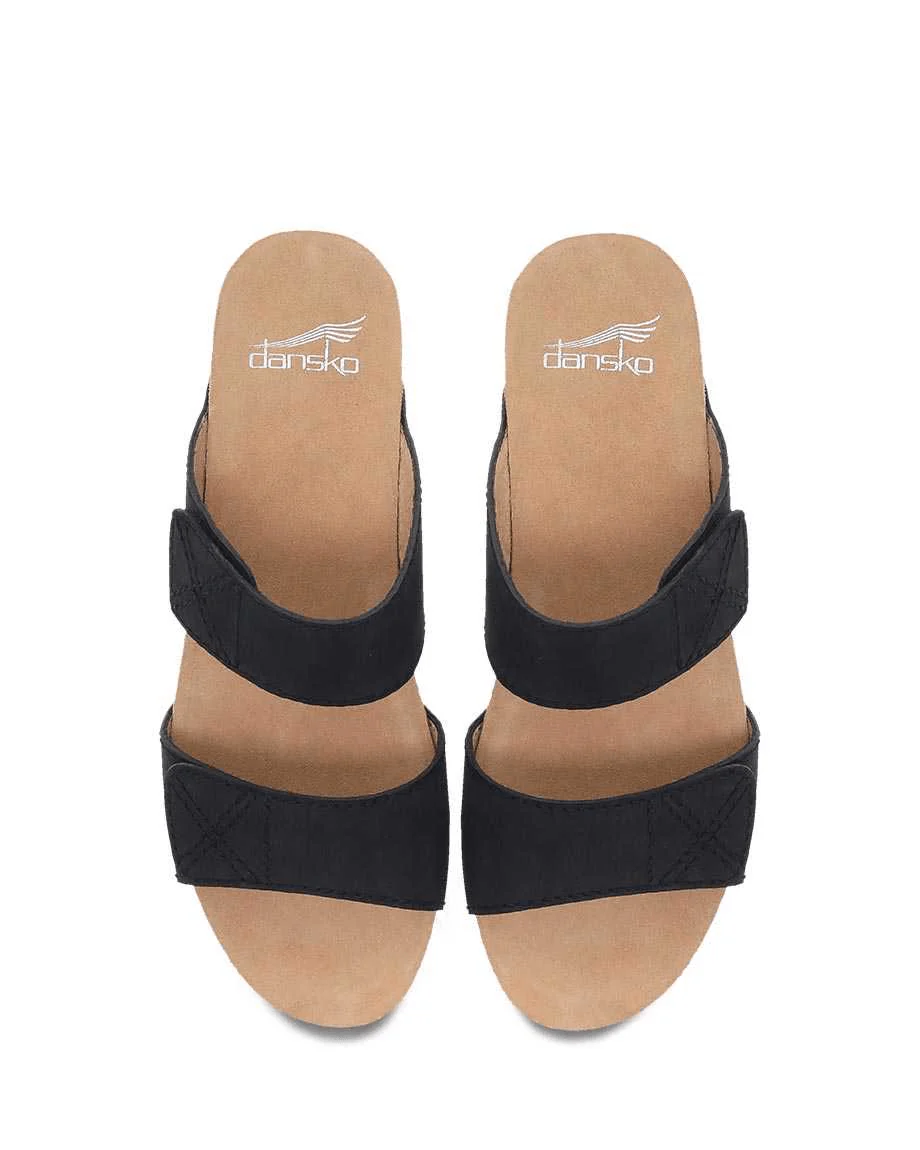 Dansko Women's Maddy Wedge Sandals- Black Milled Nubuck - Image 5