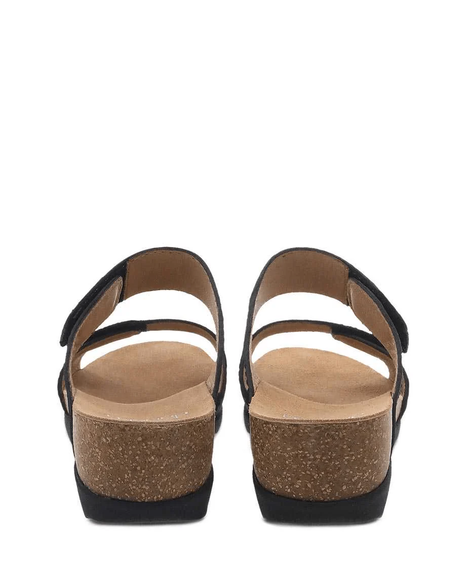 Dansko Women's Maddy Wedge Sandals- Black Milled Nubuck - Image 6